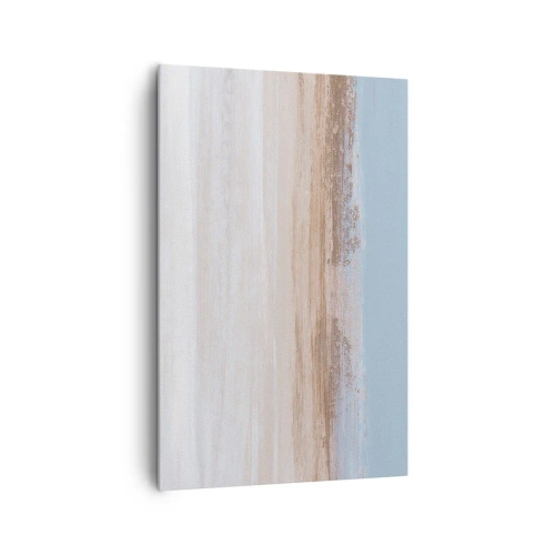 Impression sur toile - Image sur toile - Un paysage subtil aux tons pastel de bleu et de beige - 80x120cm - Paysage ambigu - Décoration murale moderne pour le salon et la chambre ARTTOR