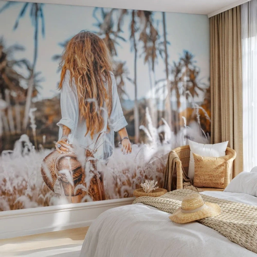 Papier Peint Photo Standard Eco - Né de peluches d'herbe - Femme, Ancien, Bohème - 150x105 cm