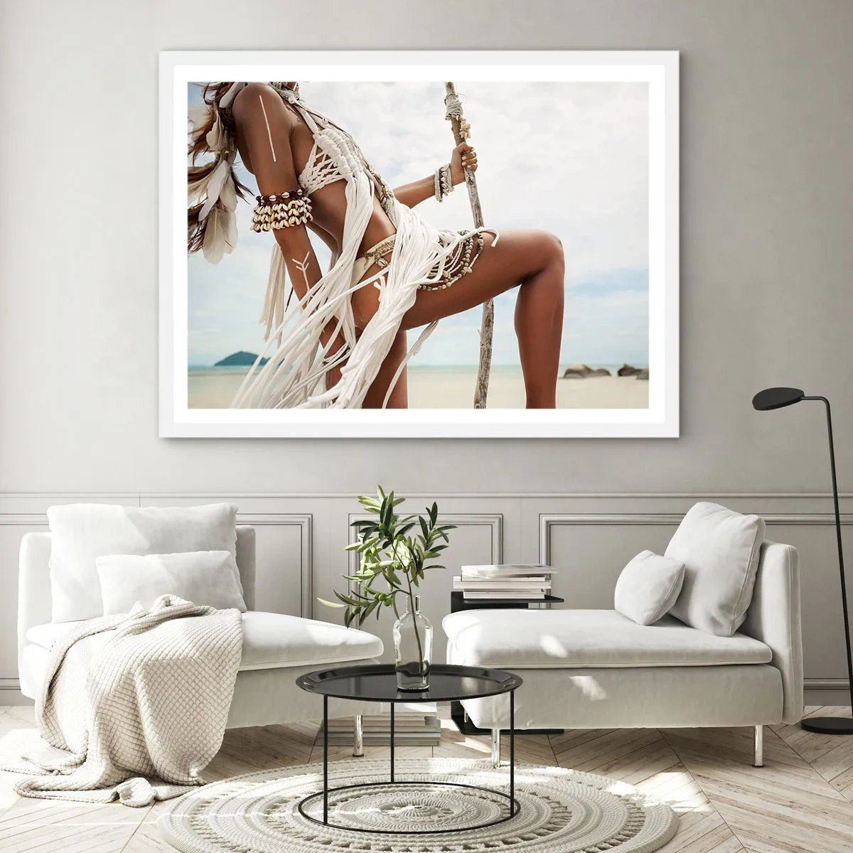 Affiche dans un cadre blanc - Poster - Prêtresse du soleil - 40x30 cm