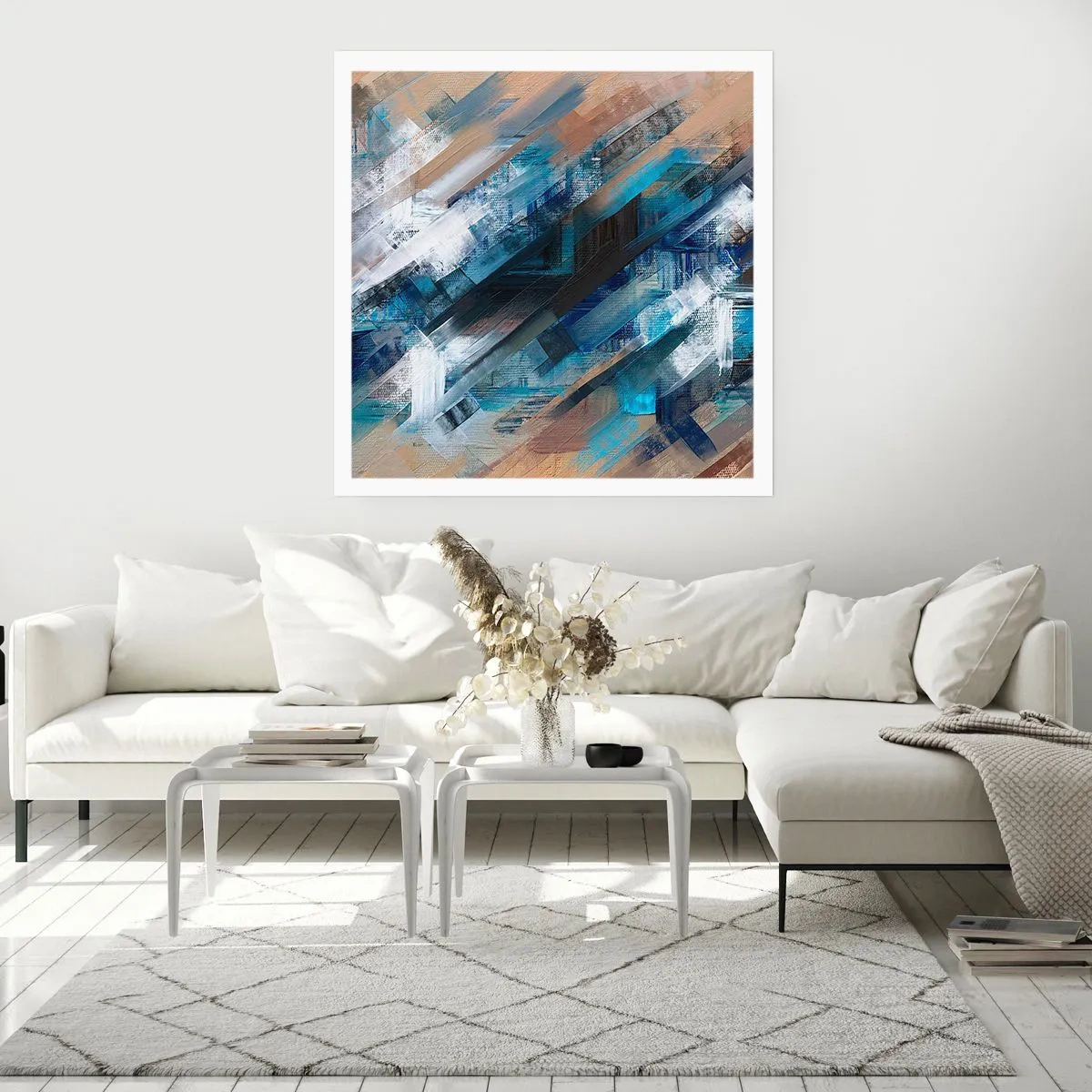 Affiche - Poster - Diagonale de bleus - 30x30 cm