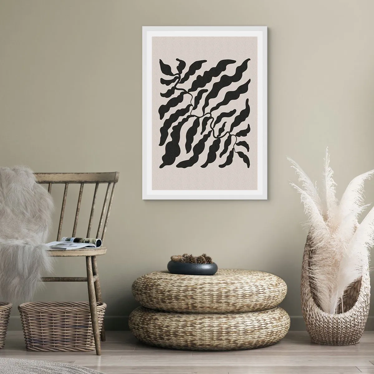 Affiche dans un cadre blanc - Poster - La nature du carré - 70x100 cm