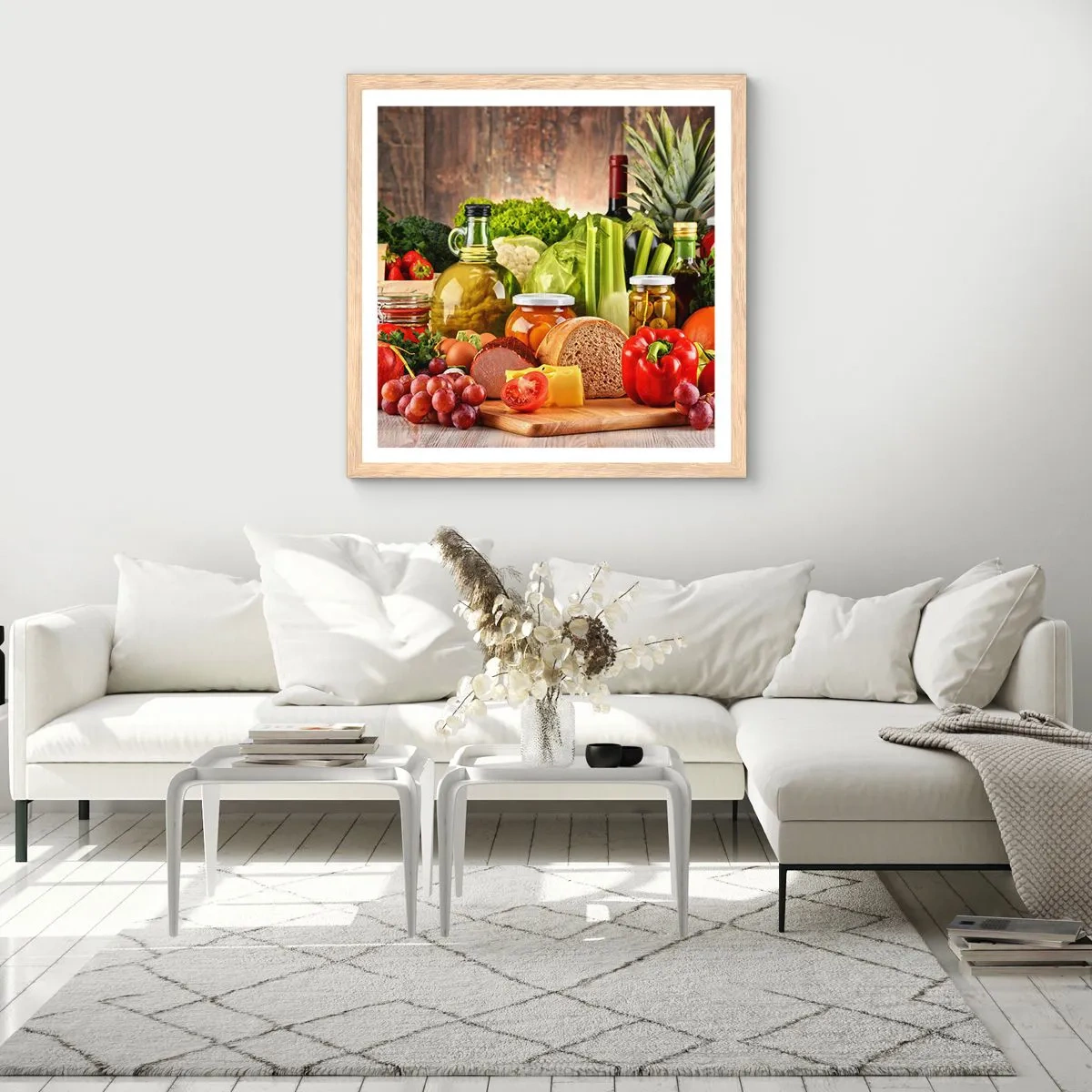 Affiche dans un chêne clair - Poster - Fumé, cuit au four et mariné - 30x30 cm