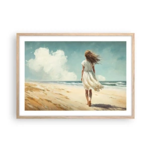 Affiche dans un chêne clair - Poster - Pour rencontrer le soleil et le vent - 70x50 cm