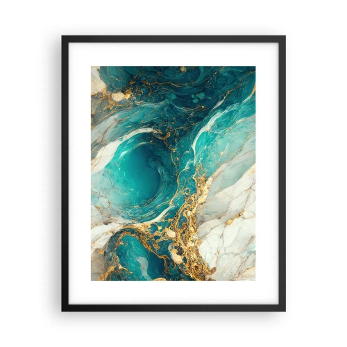 Affiche dans un cadre noir - Poster - Composition en veines d'or - 40x50 cm