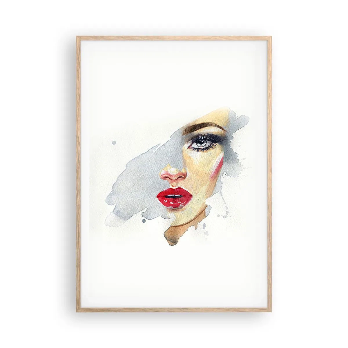 Affiche dans un chêne clair - Poster - Reflet dans une goutte d'eau - 70x100 cm