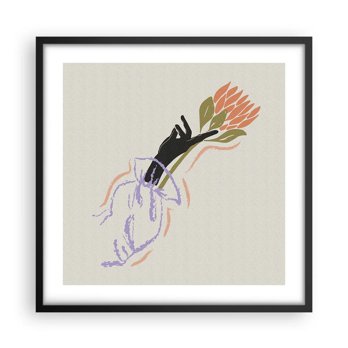 Affiche dans un cadre noir - Poster - Touche fraternelle - 50x50 cm