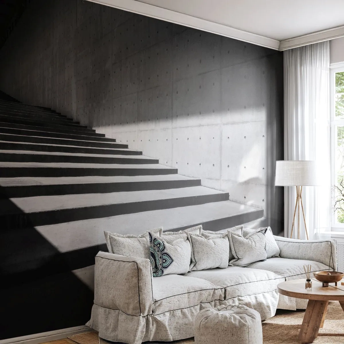 Papier Peint Photo Standard Eco - La beauté brute du modernisme - Industriel, Architecture, Escaliers - 350x256 cm