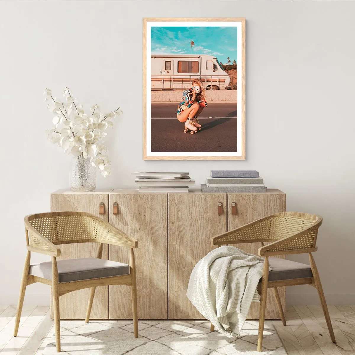 Affiche dans un chêne clair - Poster - Souriez s'il-vous-plait! - 50x70 cm