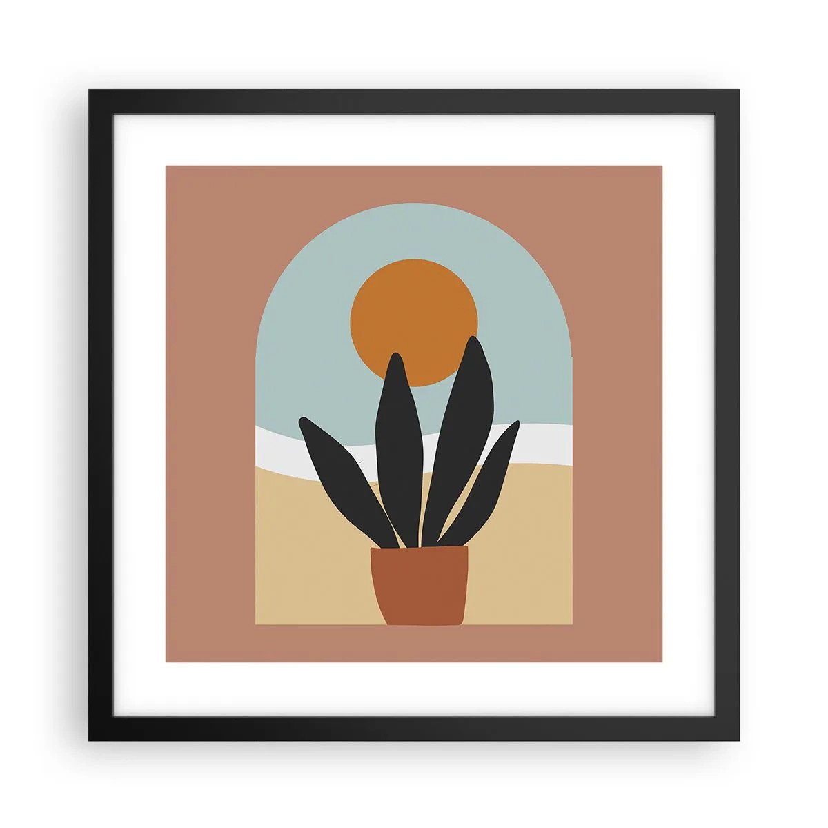 Affiche dans un cadre noir - Poster - Petits bonheurs - 40x40 cm