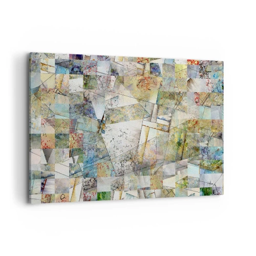 Impression sur toile - Image sur toile - Abstraction colorée avec des formes et des lignes géométriques - 120x80cm - Remaniement géométrique - Décoration murale moderne pour le salon et la chambre ARTTOR