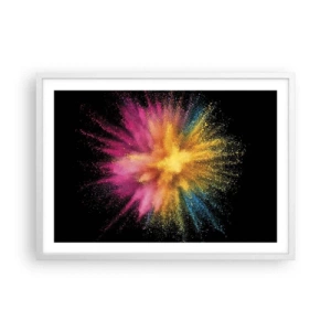 Affiche dans un cadre blanc - Poster - Origine des couleurs - 70x50 cm