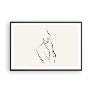 Affiche dans un cadre noir - Poster - Vague de mélancolie - 91x61 cm