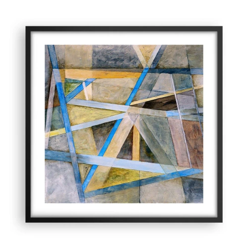 Affiche dans un cadre noir - Poster - Tout droit ou en diagonale ? - 50x50 cm