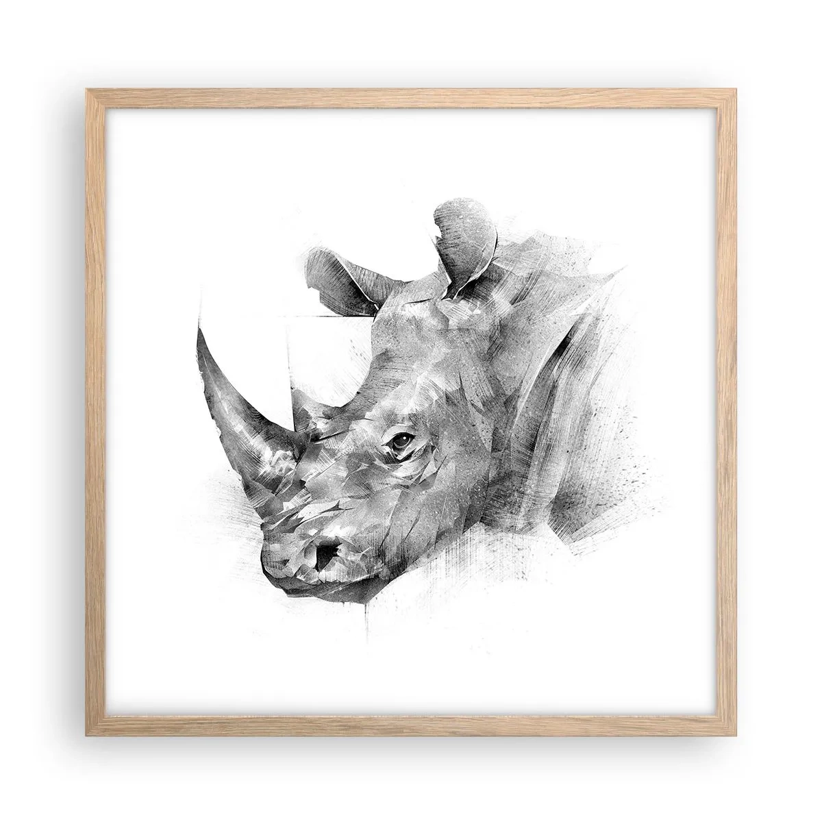 Affiche dans un chêne clair - Poster - Potrait africain - 50x50 cm