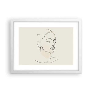 Affiche dans un cadre blanc - Poster - Une ligne certaine - 40x30 cm