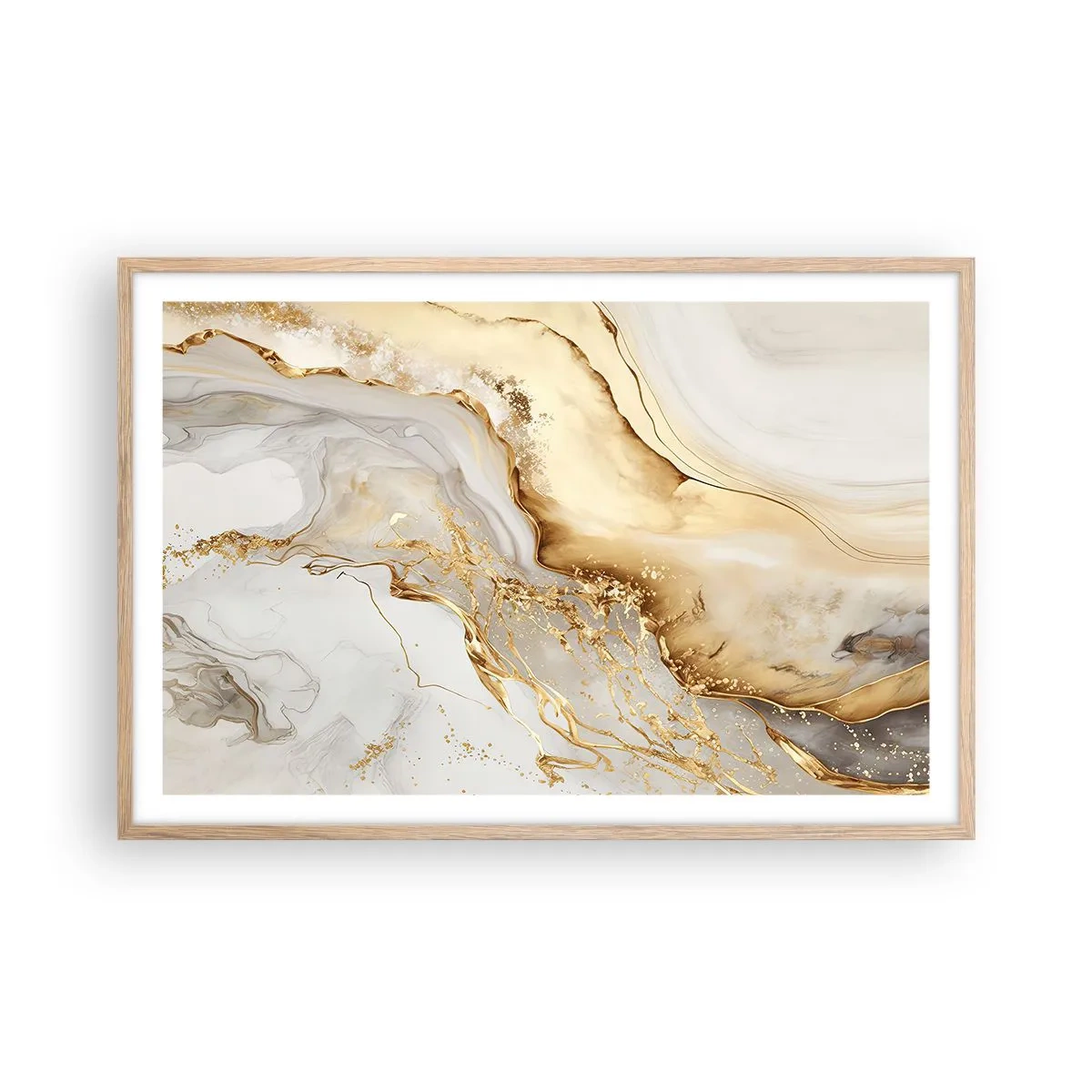 Affiche dans un chêne clair - Poster - Abstraction : beauté et bonté - 91x61 cm