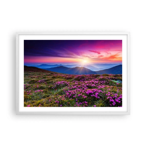 Affiche dans un cadre blanc - Poster - Les herbes sentaient les grappes fraîches de la récolte - 70x50 cm