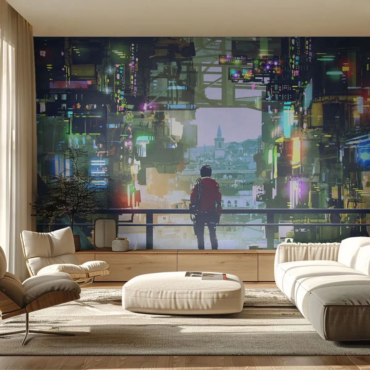 Papier Peint Photo Standard Eco - Deux mondes - Ville, Architecture, Abstraction - 400x280 cm
