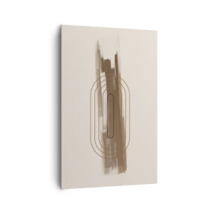 Impression sur toile - Image sur toile - Une composition minimaliste dans les tons beige et gris avec un motif géométrique - 80x120cm - Parfum de gris - Décoration murale moderne pour le salon et la chambre ARTTOR