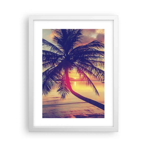 Affiche dans un cadre blanc - Poster - Soirée sous les palmiers - 30x40 cm