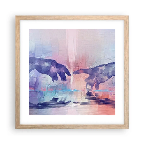 Affiche dans un chêne clair - Poster - Divine étincelle de vie - 40x40 cm