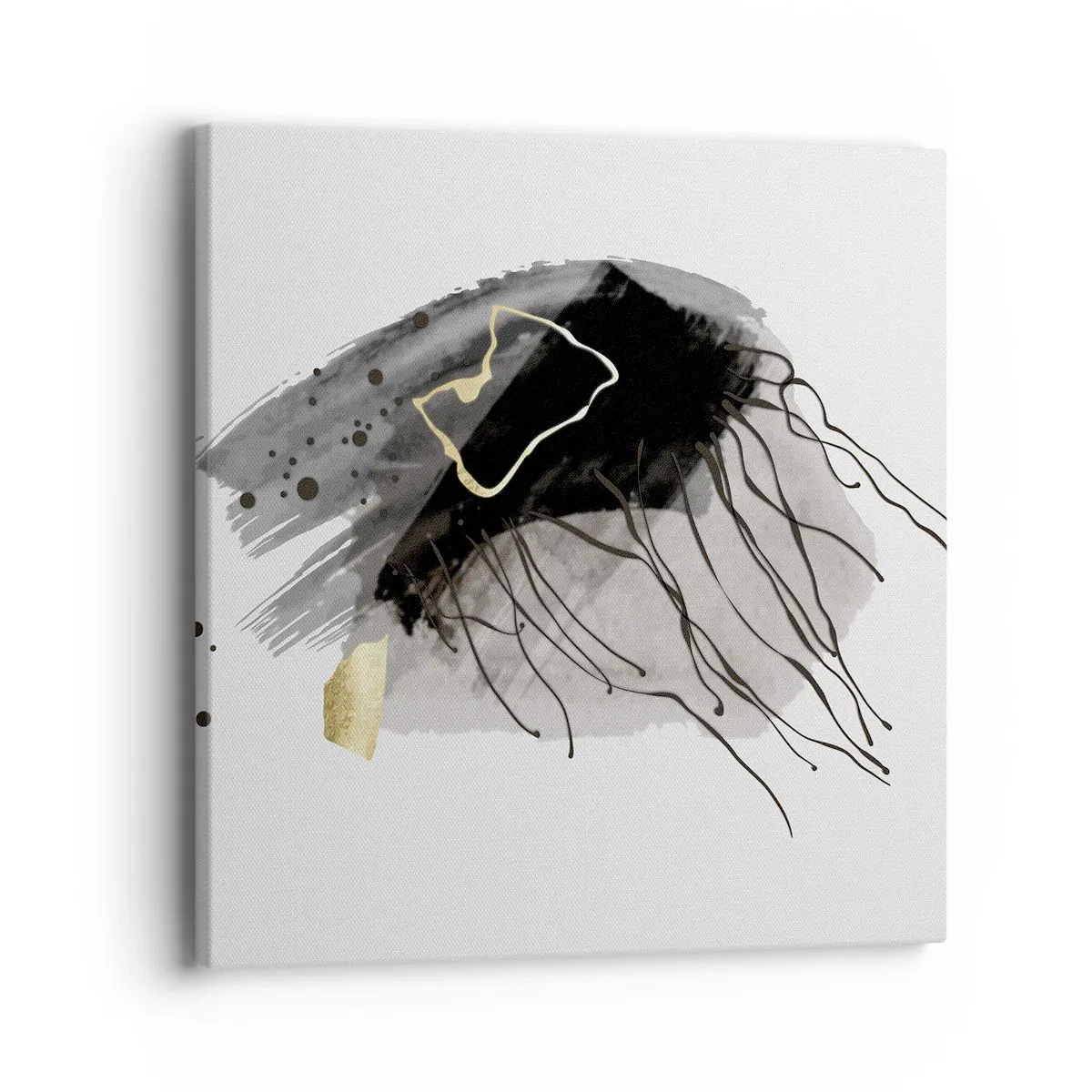 Impression sur toile - Image sur toile - En noir et en or - 40x40 cm