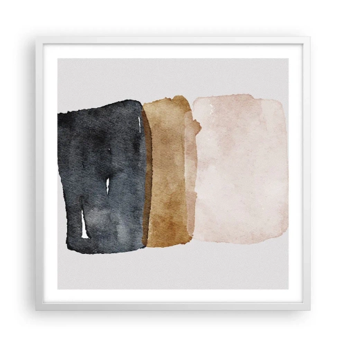 Affiche dans un cadre blanc - Poster - Composition de couleurs de la terre - 60x60 cm