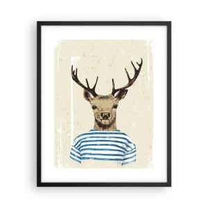 Affiche dans un cadre noir - Poster - Parce que j'aime les chemises rayées - 40x50 cm