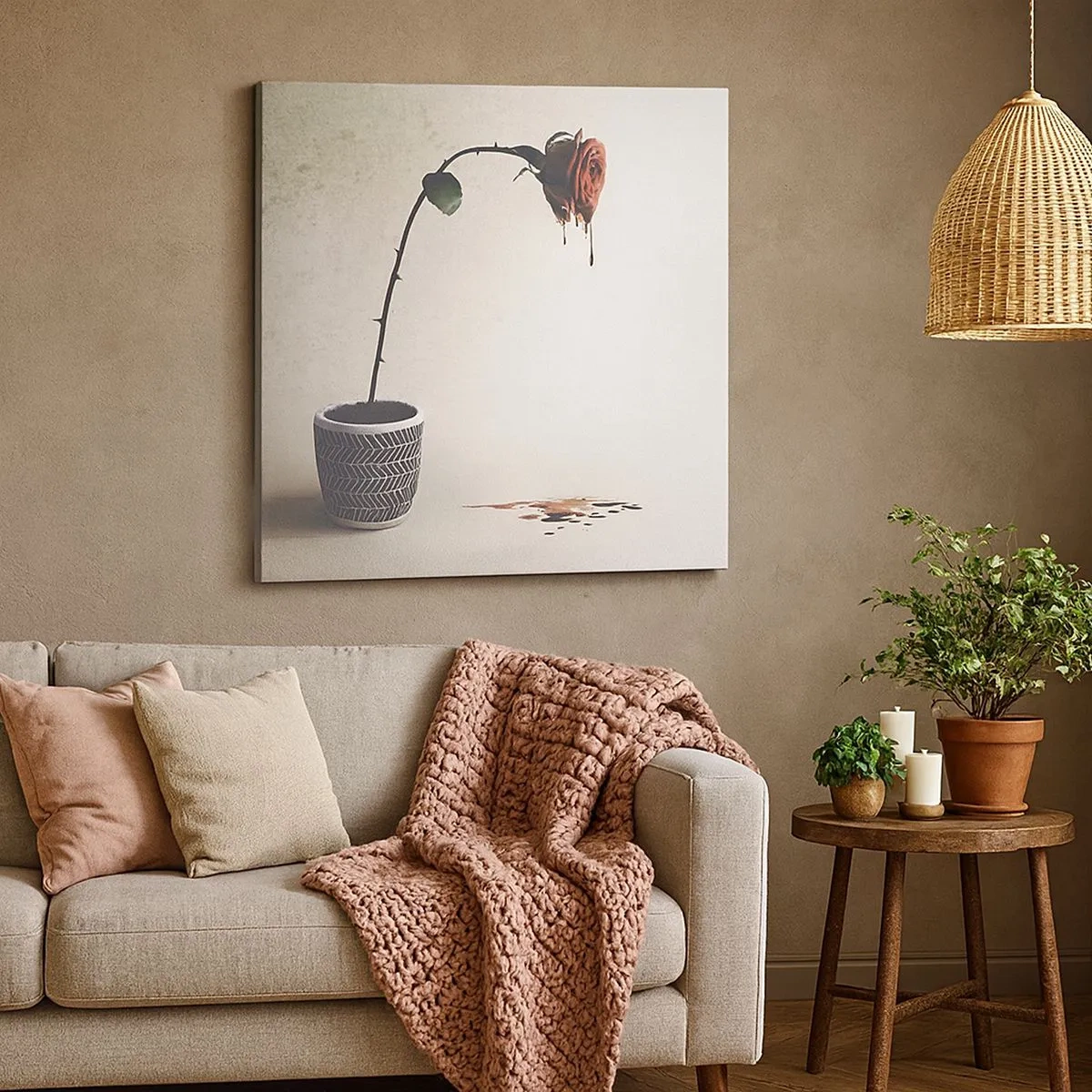 Impression sur toile - Image sur toile - Rosa dolorosa - 30x30 cm