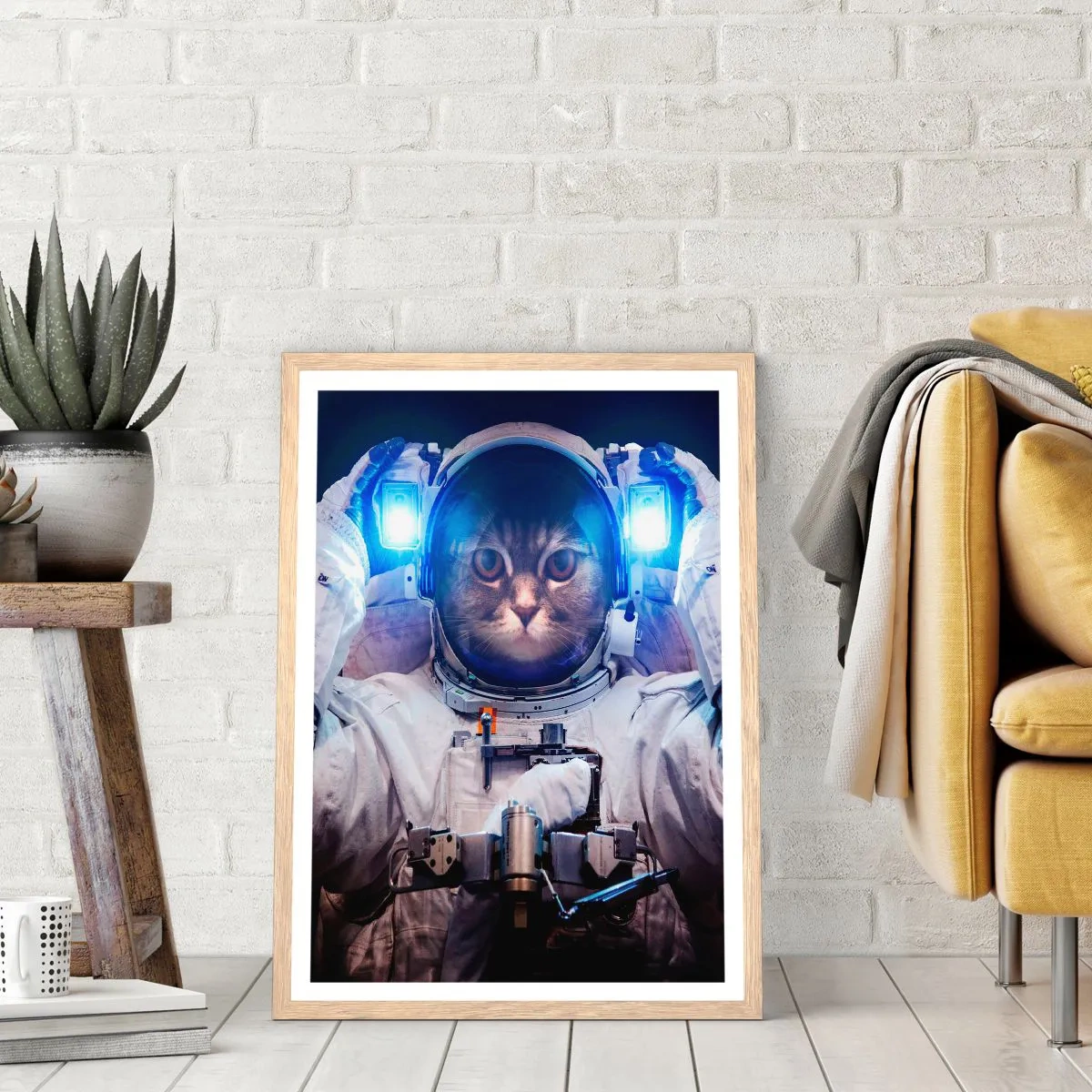 Affiche dans un chêne clair - Poster - Houston, vous avez un problème - 70x100 cm