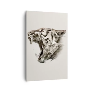 Impression sur toile - Image sur toile - Image abstraite d'un tigre dans des tons beiges - 80x120cm - Vous savez déjà qui est en charge - Décoration murale moderne pour le salon et la chambre ARTTOR