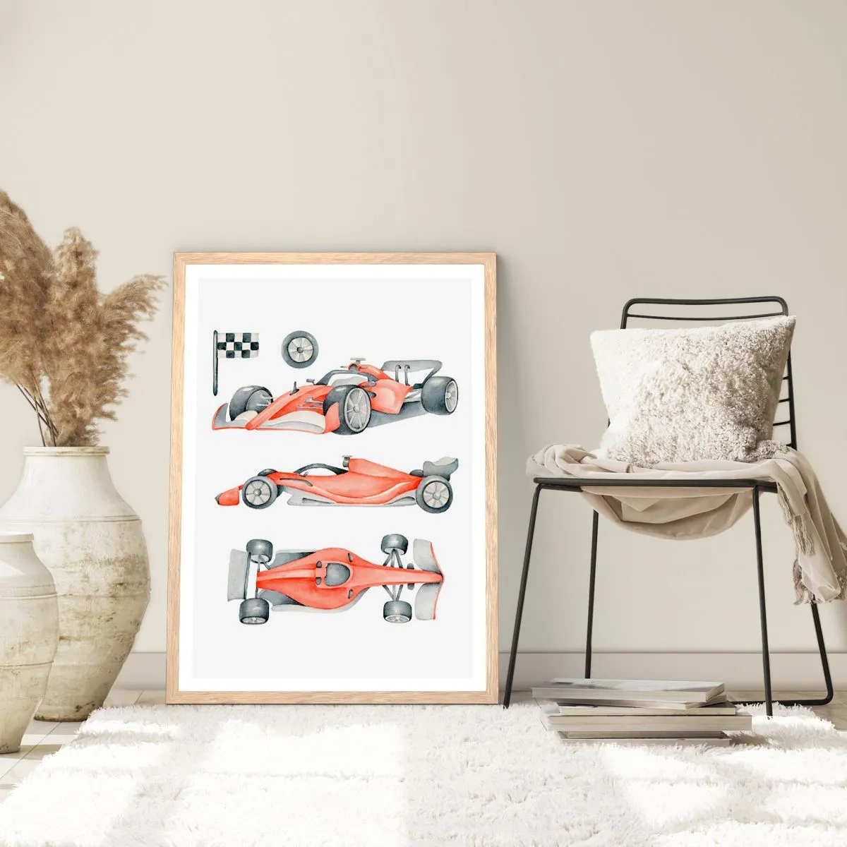 Affiche dans un chêne clair - Poster - poursuis ton rêve - 70x100 cm