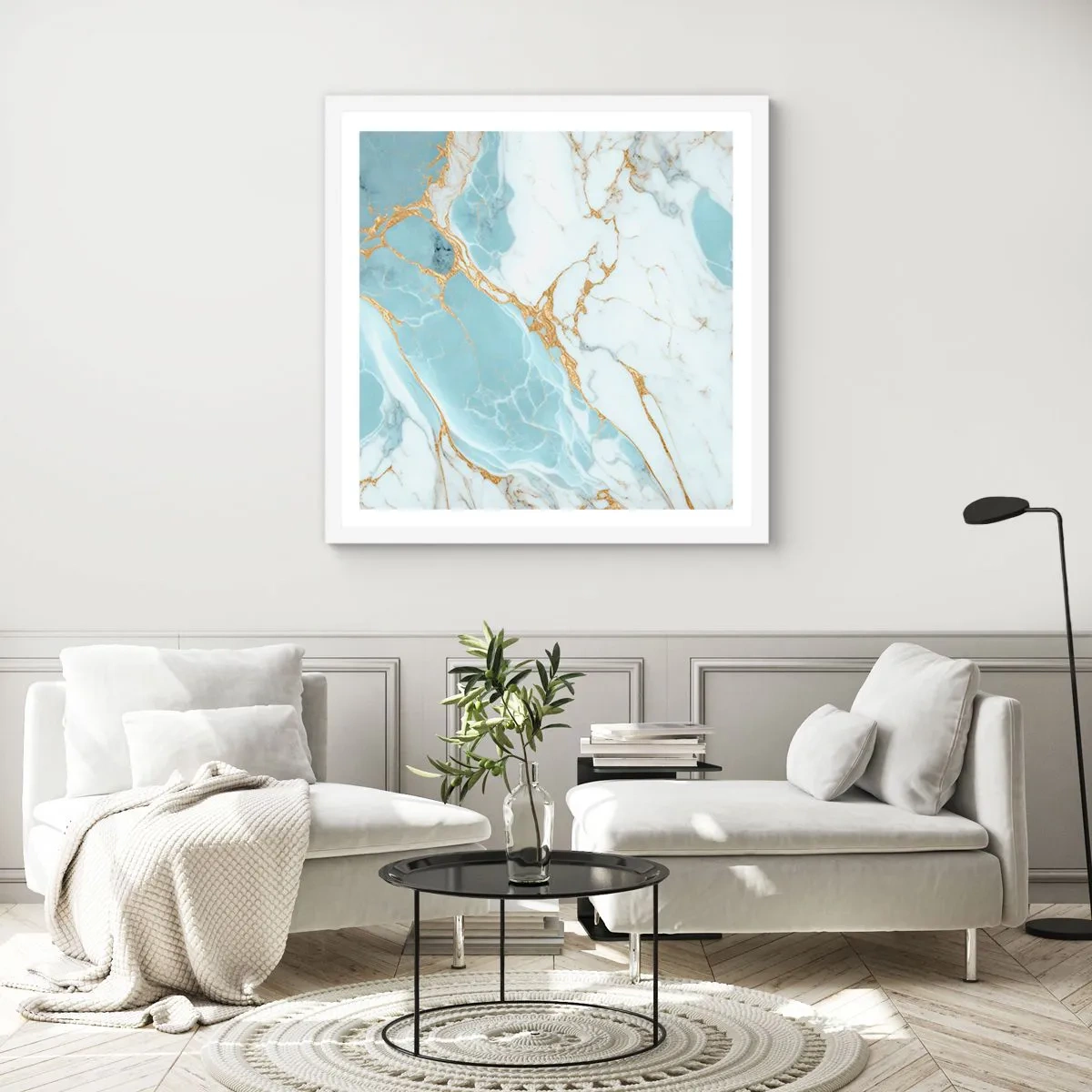 Affiche dans un cadre blanc - Poster - Richesse en pierre - 40x40 cm