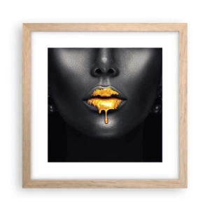 Affiche dans un chêne clair - Poster - Bouche d'or - 30x30 cm