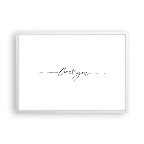 Affiche dans un cadre blanc - Poster - Noir sur blanc - 70x50 cm