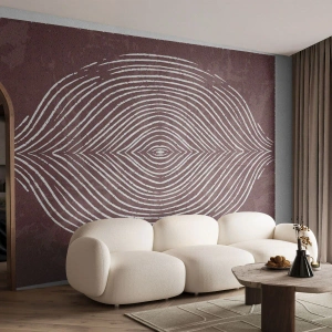 Papier Peint Photo Premium Sand - Les lignes concentriques en marron créent un motif symétrique - 100x70cm - L'espace parle - Décoration murale moderne pour le salon et la chambre ARTTOR