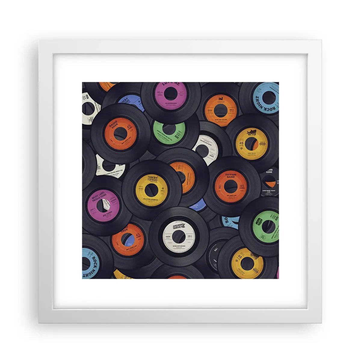 Affiche dans un cadre blanc - Poster - Couleurs des classiques - 30x30 cm