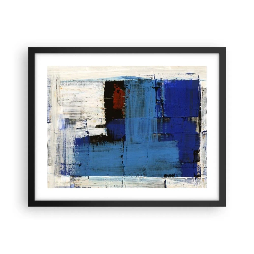 Affiche dans un cadre noir - Poster - Secret de bleu - 50x40 cm