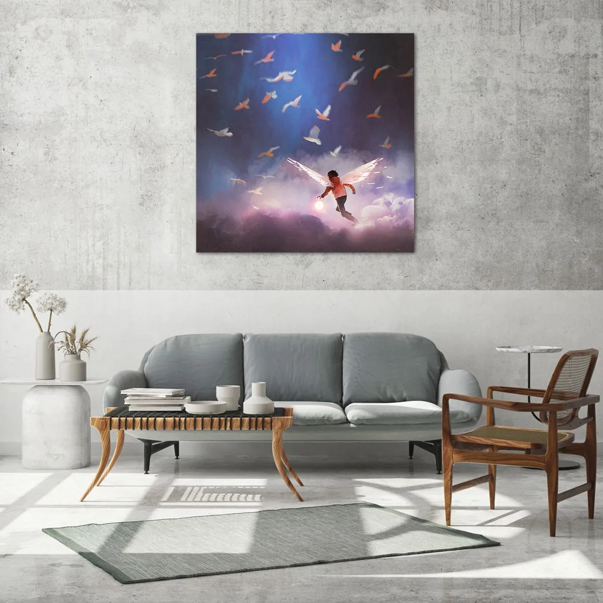 Impression sur verre - Image sur verre - Il faut de l'imagination et du courage - 70x70 cm