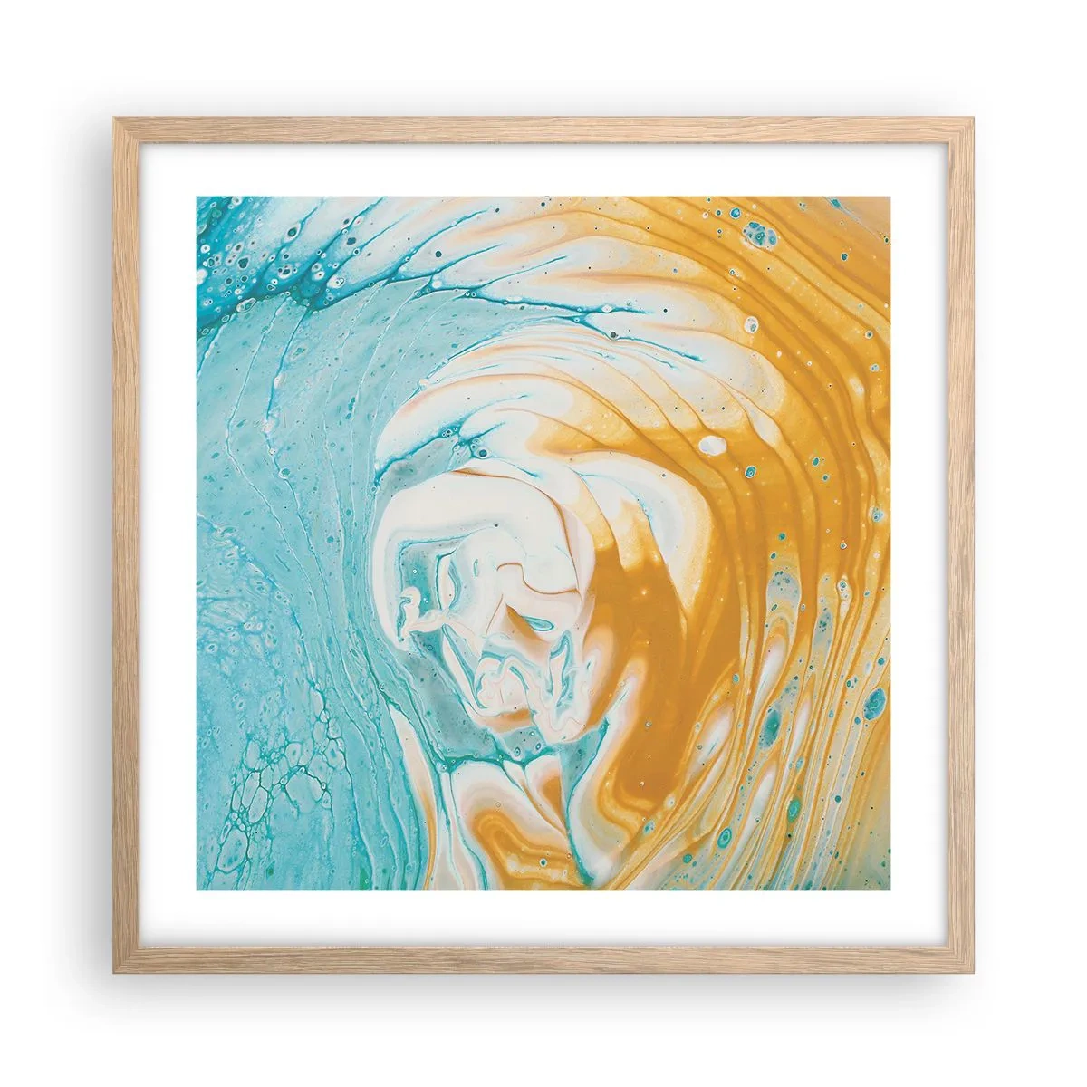 Affiche dans un chêne clair - Poster - Tourbillon pastel - 50x50 cm