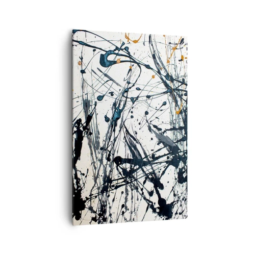 Impression sur toile - Image sur toile - Une peinture abstraite avec des éclaboussures de peinture dans des motifs dynamiques. - 80x120cm - Abstraction expressionniste - Décoration murale moderne pour le salon et la chambre ARTTOR