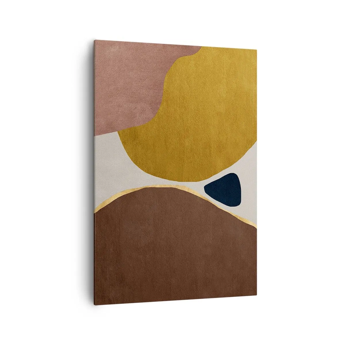 Impression sur toile - Image sur toile - Une composition abstraite avec des formes géométriques aux couleurs chaudes. - 70x100cm - L'abstraction – une place dans l'espace - Décoration murale moderne pour le salon et la chambre ARTTOR