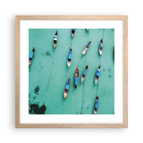 Affiche dans un chêne clair - Poster - Dans une attente jouyeuse - 40x40 cm