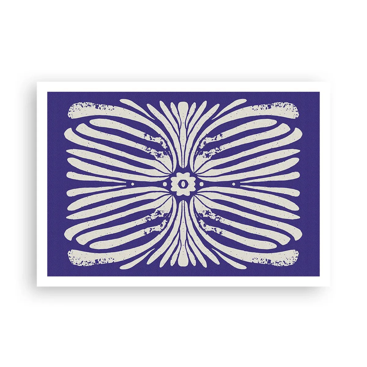 Affiche - Poster - Motif ethnique dans les tons violet et blanc - 100x70cm - Inspirations ethniques - Décoration murale moderne pour le salon et la chambre ARTTOR