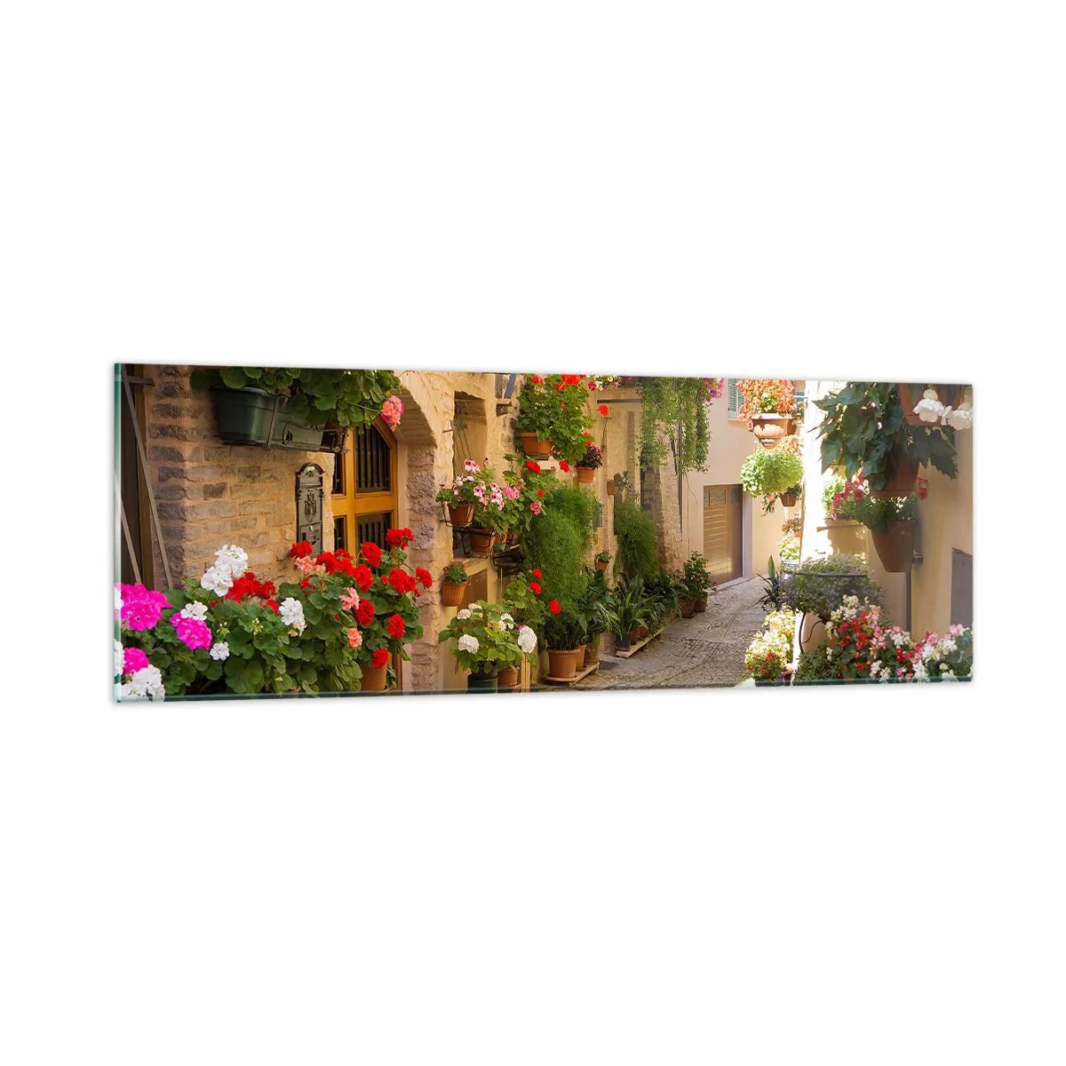 Impression sur verre - Image sur verre - Une inondation de fleurs - 90x30 cm