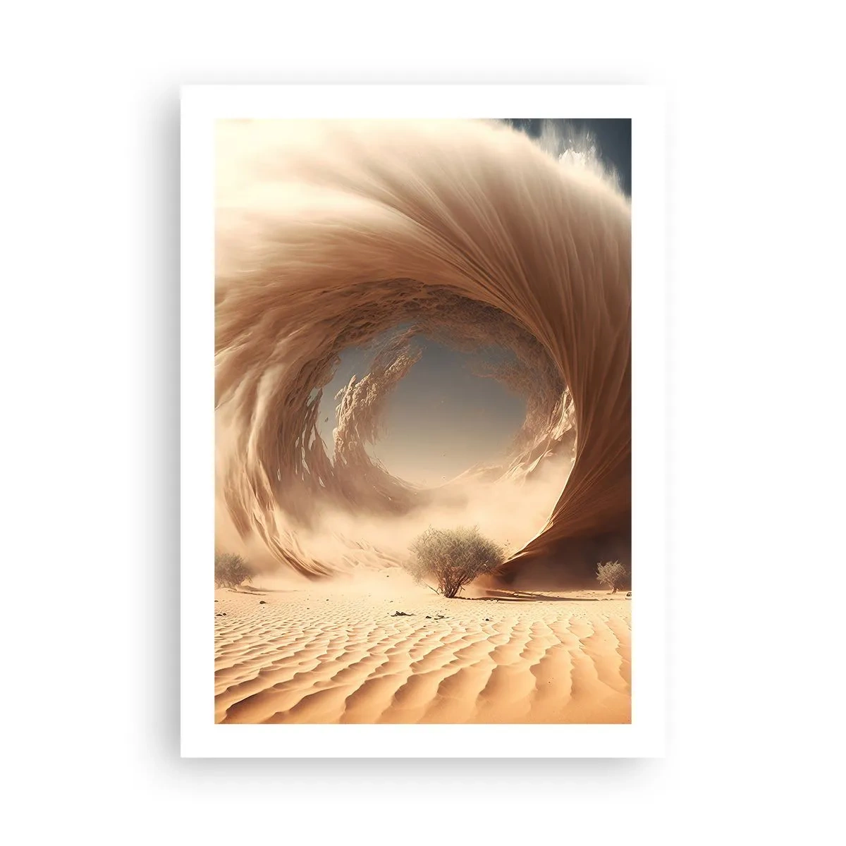 Affiche - Poster - Un vortex de sable phénoménal dans le désert - 50x70cm - Portail ouvert - Décoration murale moderne pour le salon et la chambre ARTTOR