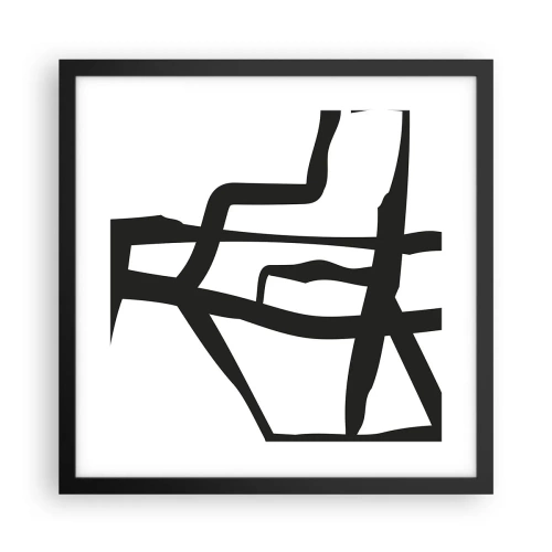 Affiche dans un cadre noir - Poster - Conception noir et blanc - 40x40 cm
