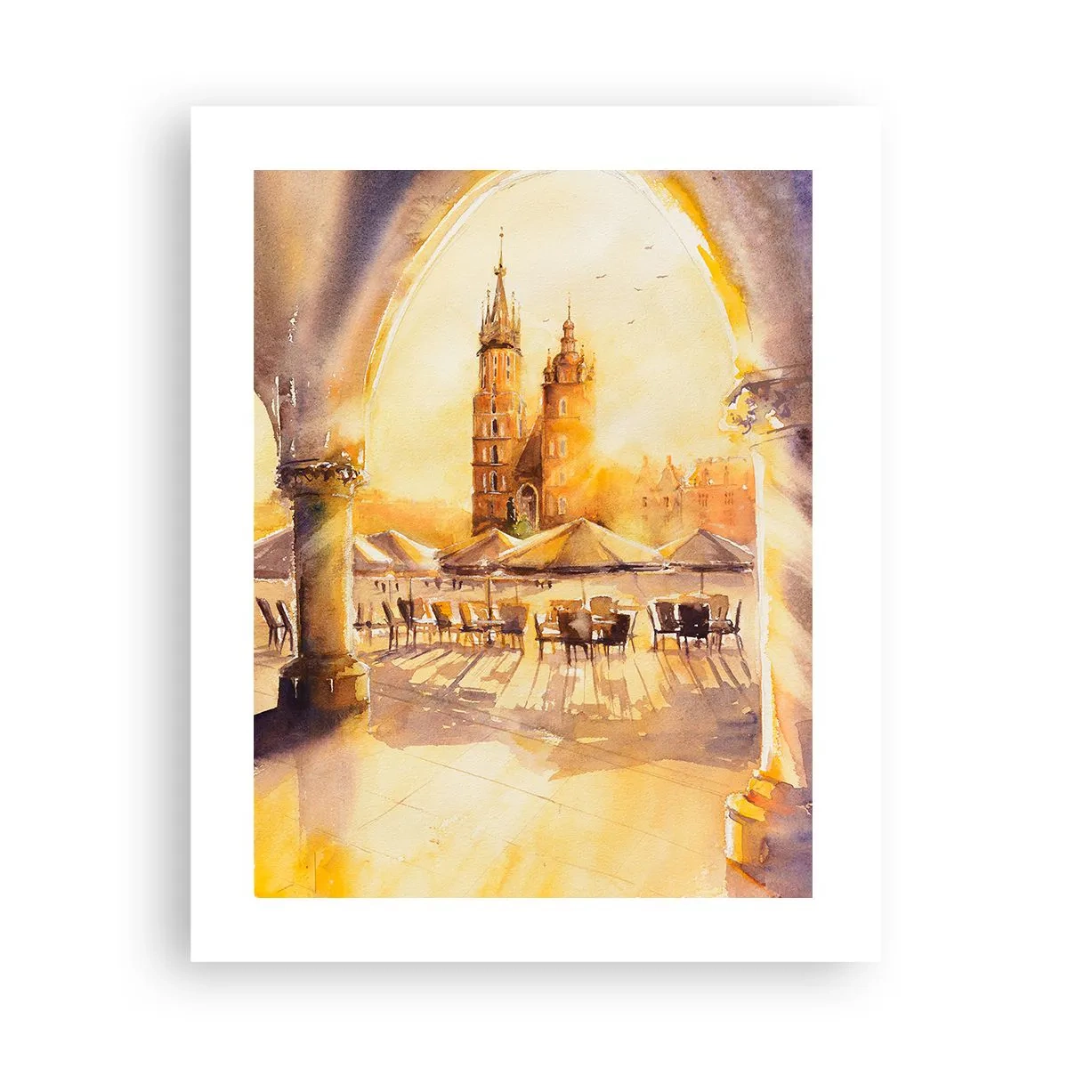 Affiche - Poster - À l'est, sur la place du marché de Cracovie - 40x50 cm