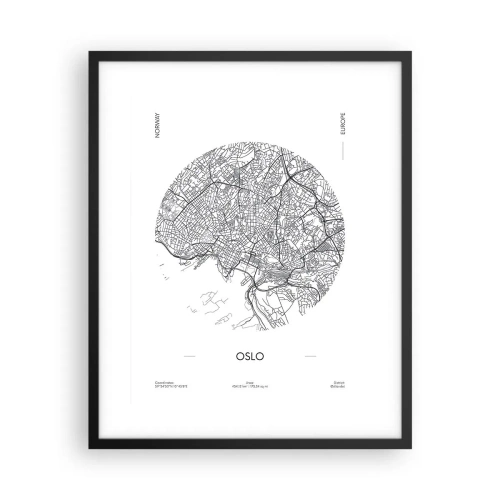 Affiche dans un cadre noir - Poster - Anatomie d’Oslo - 40x50 cm