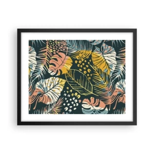 Affiche dans un cadre noir - Poster - Fantaisie feuillue - 50x40 cm